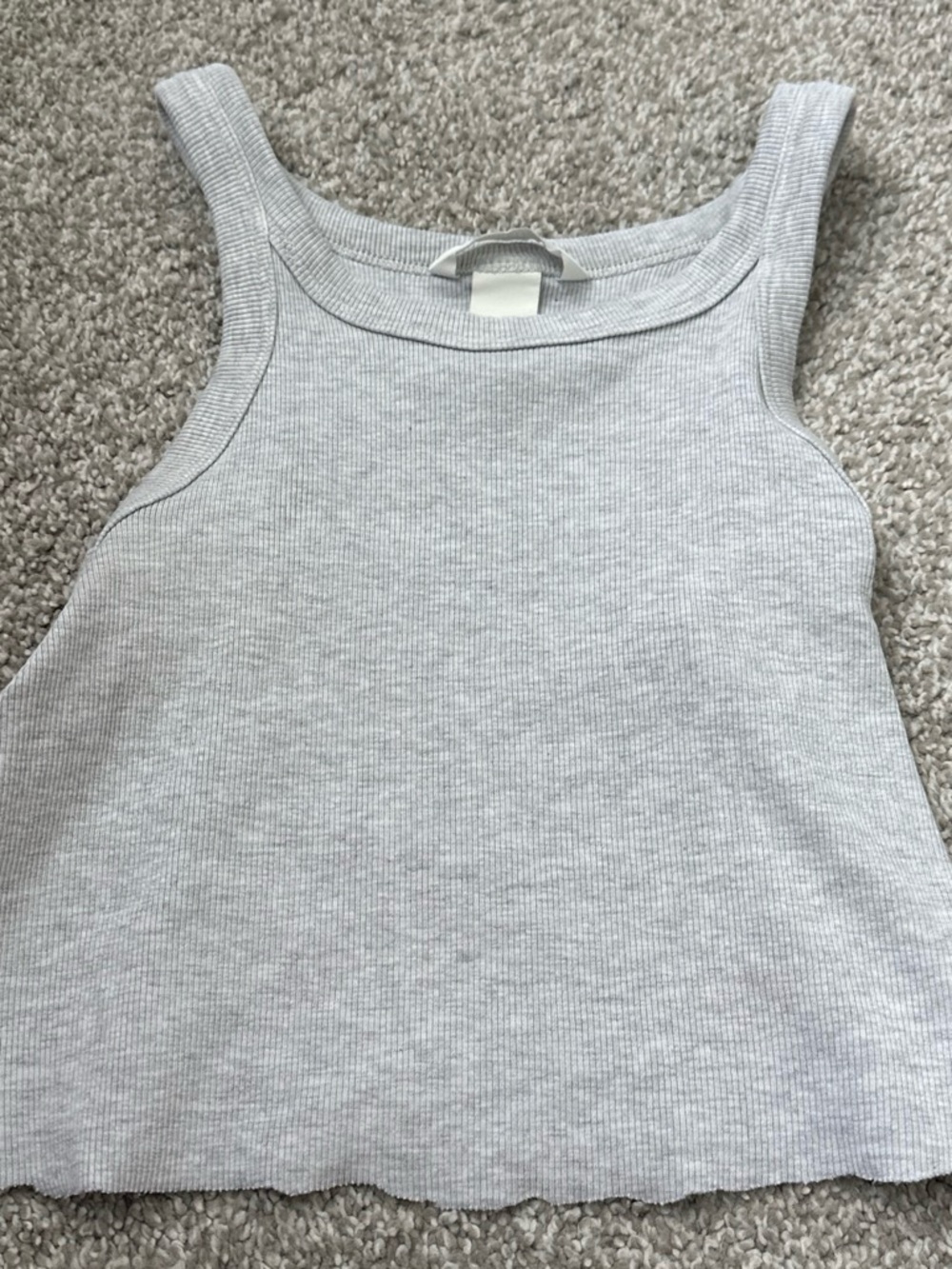 H&M Light Gray Ribbed Square Neck Tank